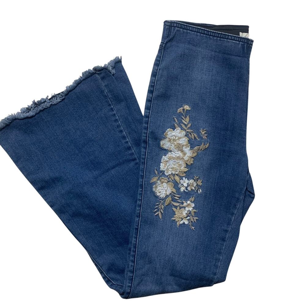 Women's Est. 1946 Flare Boho Chic Floral Pull On Jeans Size 2 - Excellent - Picture 11 of 11